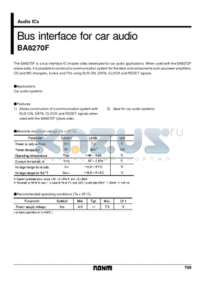 BA8270F datasheet - Bus interface for car audio