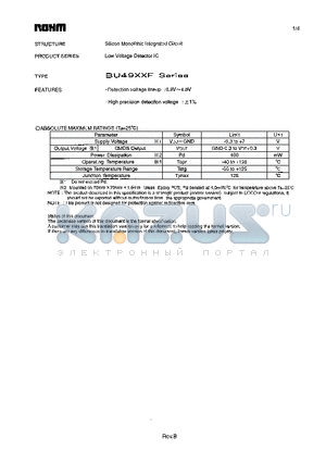 BU4939F datasheet - Low Voltage Detector IC