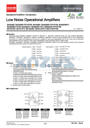BA8522RFV datasheet - Low Noise Operational Amplifiers