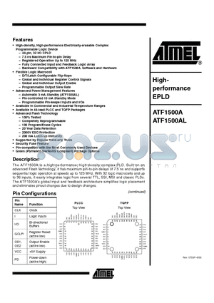 ATF1500A-10AI datasheet - Highperformance EPLD
