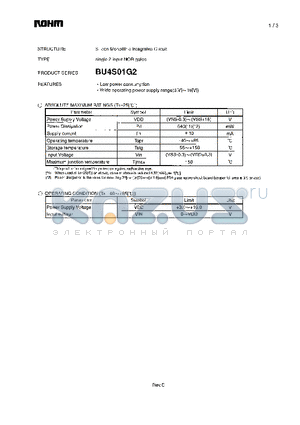 BU4S01G2 datasheet - single 2 input NOR gates