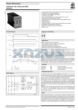 BA90263AC503 datasheet - Power Electronics, Softstarter with softstop ministart