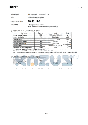 BU4S11G2 datasheet - single 2 input NAND gates