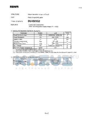 BU4S81G2 datasheet - Single 2 input AND gates