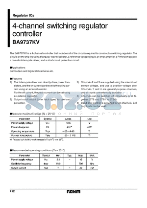BA9737KV datasheet - 4-channel switching regulator controller