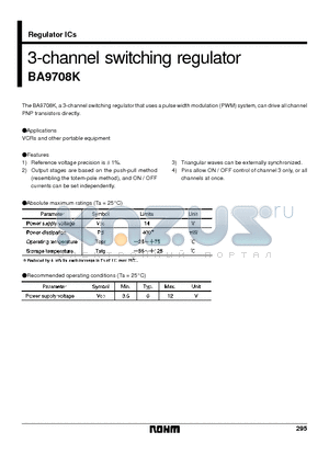 BA9708K datasheet - 3-channel switching regulator