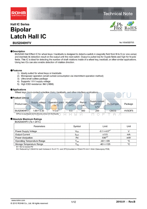 BU52040HFV_10 datasheet - Bipolar Latch Hall IC