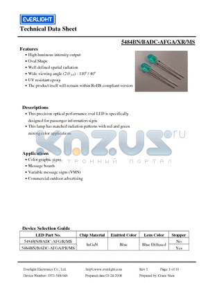 BADC-AFGA datasheet - performance oval LED