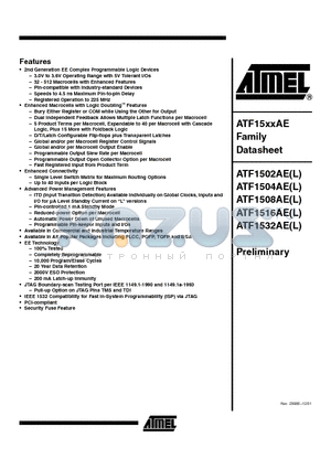 ATF1502AE-10 datasheet - 2nd Generation EE Complex Programmable Logic Devices