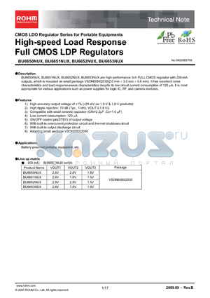 BU6650NUX datasheet - High-speed Load Response Full CMOS LDP Regulators
