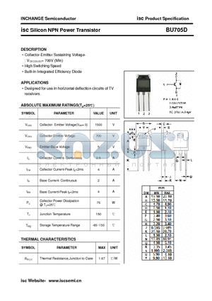BU705D datasheet - isc Silicon NPN Power Transistor