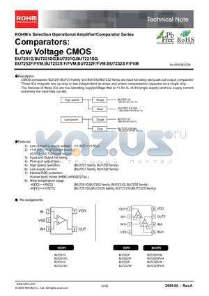 BU7232FVM datasheet - Comparators: Low Voltage CMOS