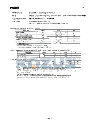 BAJ2CC0WT datasheet - 1A Low Dropout Voltage Regulator with Shut Down Switch (Adjustable Voltage)