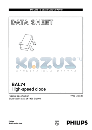 BAL74 datasheet - High-speed diode