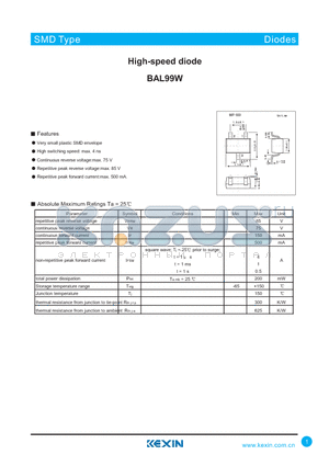 BAL99W datasheet - High-speed diode