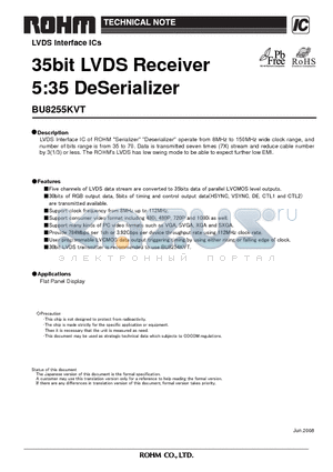 BU8255KVT datasheet - 35bit LVDS Receiver 5:35 DeSerializer