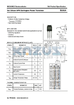 BU826 datasheet - isc Silicon NPN Darlington Power Transistor