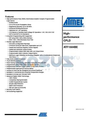 ATF1504BE-5AX100 datasheet - Highperformance CPLD