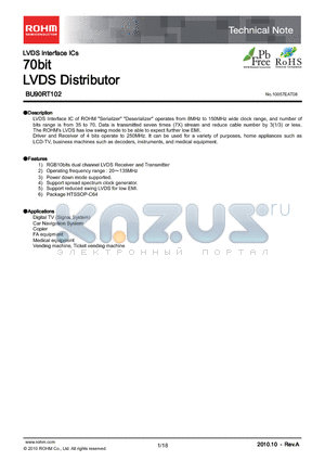 BU90RT102-E2 datasheet - 70bit LVDS Distributor