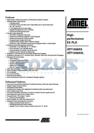 ATF1508AS-10QL160 datasheet - Highperformance EE PLD