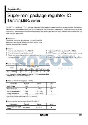 BAOOLBSG datasheet - Super-mini package regulator IC