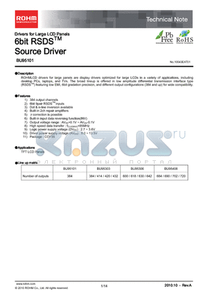 BU95101 datasheet - Drivers for Large LCD Panels