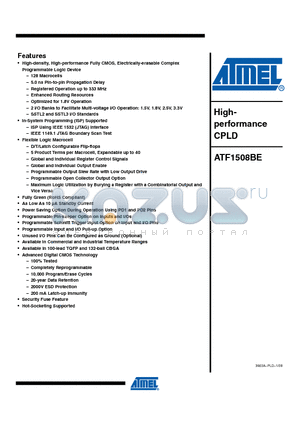 ATF1508BE-5CX132 datasheet - Highperformance CPLD