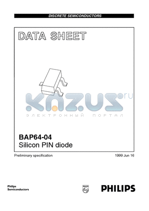 BAP64-04 datasheet - Silicon PIN diode