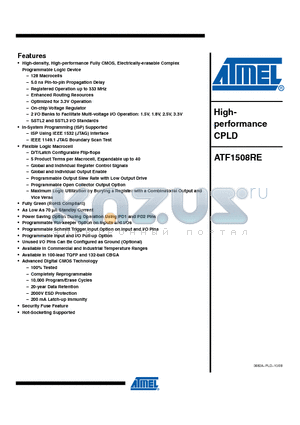 ATF1508RE-7CU132 datasheet - Highperformance CPLD