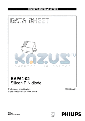 BAP64-02 datasheet - Silicon PIN diode