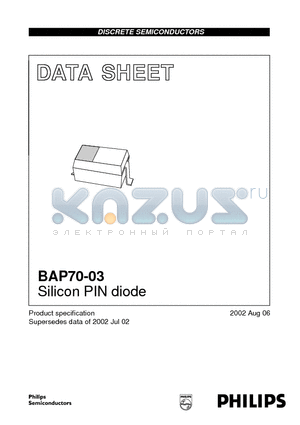 BAP70-03 datasheet - Silicon PIN diode