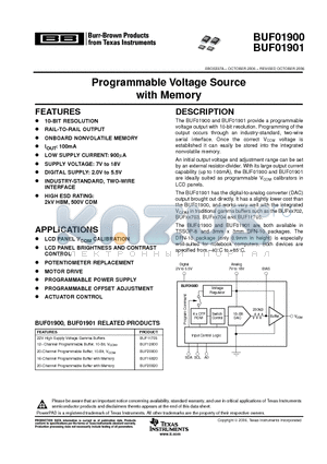 BUF01901AIPW datasheet - Programmable Voltage Source with Memory