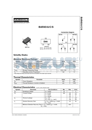 BAR43C datasheet - Schottky Diodes