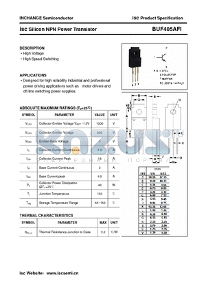 BUF405AFI datasheet - isc Silicon NPN Power Transistor