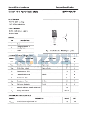 BUF405AFP datasheet - Silicon NPN Power Transistors