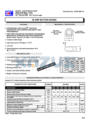 BAR5008 datasheet - 50 AMP BUTTON DIODES