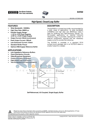 BUF602IDR datasheet - High-Speed, Closed-Loop Buffer