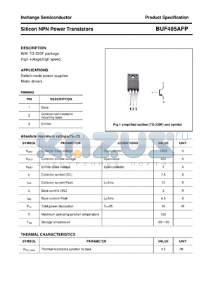 BUF405AFP datasheet - Silicon NPN Power Transistors