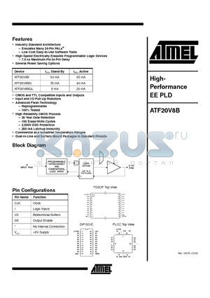 ATF20V8B-15XC datasheet - High- Performance EE PLD