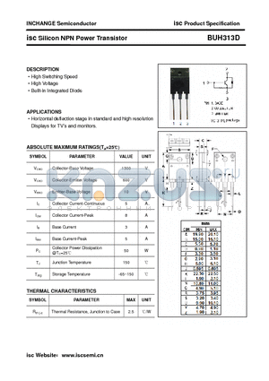 BUH313D datasheet - isc Silicon NPN Power Transistor