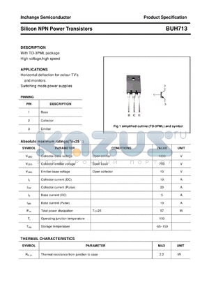 BUH713 datasheet - Silicon NPN Power Transistors