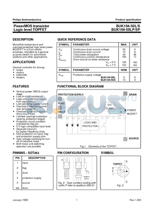 BUK104-50L datasheet - PowerMOS transistor Logic level TOPFET