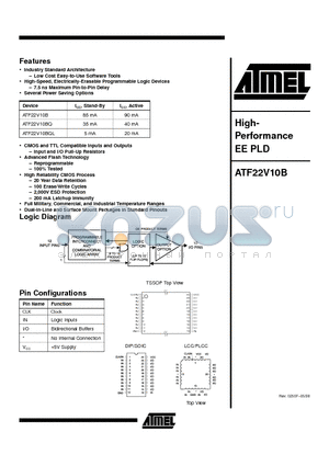 ATF22V10 datasheet - High- Performance EE PLD