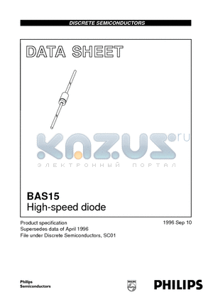 BAS15 datasheet - High-speed diode