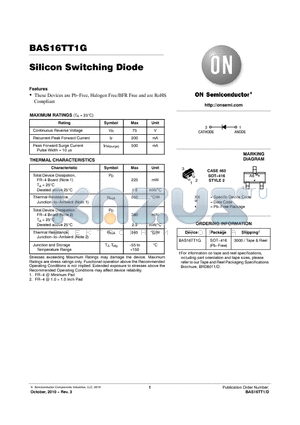 BAS16TT1G datasheet - Silicon Switching Diode