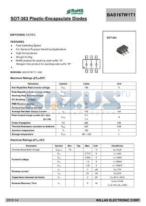 BAS16TW1T1 datasheet - SOT-363 Plastic-Encapsulate Diodes