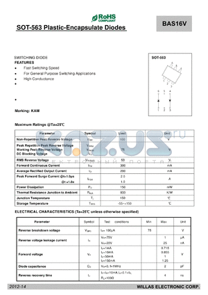 BAS16V datasheet - SOT-563 Plastic-Encapsulate Diodes