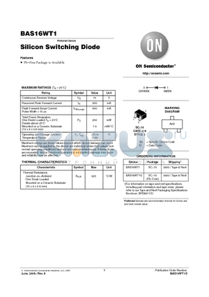 BAS16WT1G datasheet - Silicon Switching Diode