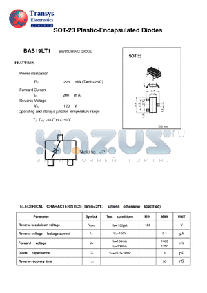 BAS19LT1 datasheet - Plastic-Encapsulated Diodes