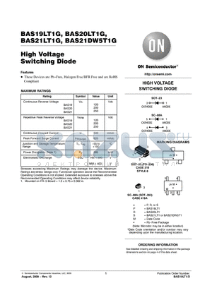 BAS19LT1 datasheet - High Voltage Switching Diode